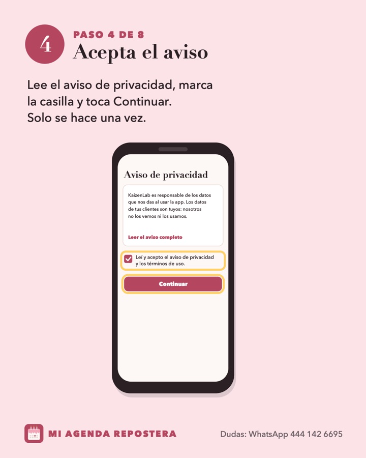 Paso 4: Acepta el aviso