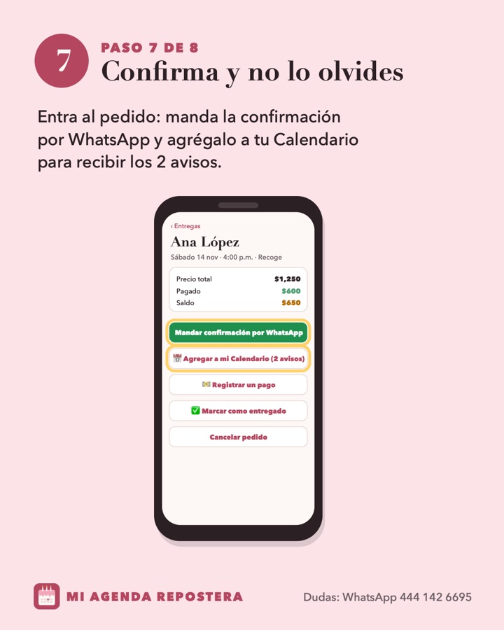 Paso 7: Confirma y no lo olvides